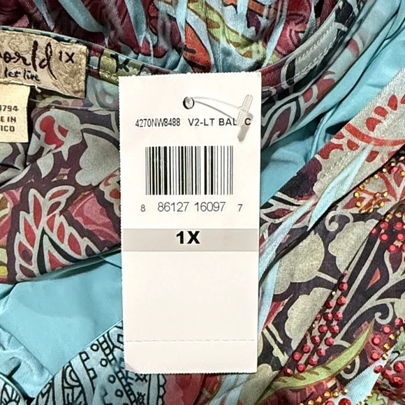 One World Multicolor Maxi Dress, 1X - Picture 4 of 4